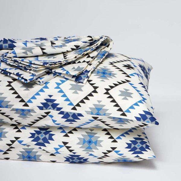 Фото - Комплект постільної білизни Moon&Star Бязь Gold Люкс Blue Mosaic 180х220 см нав. 70х70 2 шт. (MS-880000041)