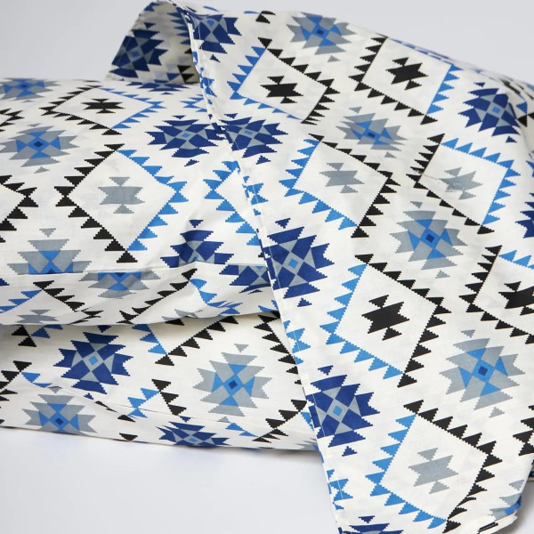 Фото - Комплект постільної білизни Moon&Star Бязь Gold Люкс Blue Mosaic 200х220 см нав. 40х60 2 шт. (MS-880000042)