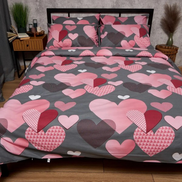 Фото - Комплект постельного белья Moon&Star Бязь Gold Люкс Blush Love 160х220х2 нав. 2х50х70 (MS-820008816)