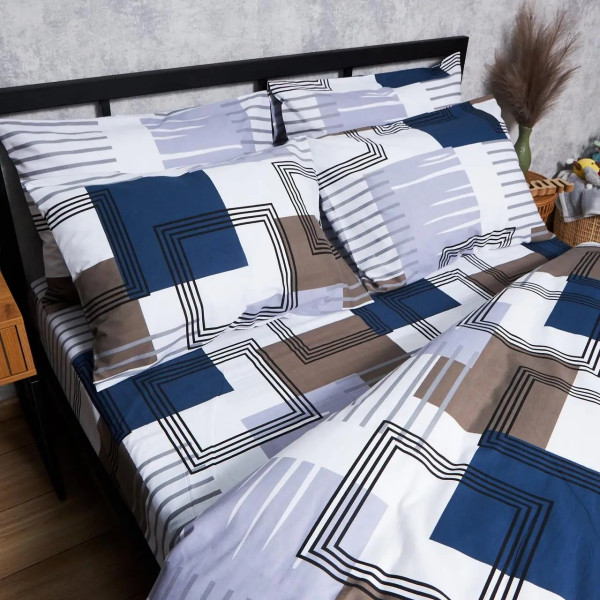 Фото - Комплект постільної білизни Moon&Star Бязь Gold Люкс Bold Lines 175х210 нав. 2х70х70 (MS-820006027)