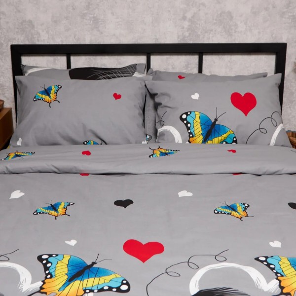 Фото - Комплект постільної білизни Moon&Star Бязь Gold Люкс Butterfly Love 143х210 см нав. 2х50х70 (MS-820008871)