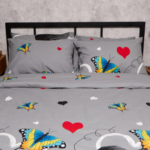 Фото - Комплект постільної білизни Moon&Star Бязь Gold Люкс Butterfly Love 143х210 см нав. 4х50х70 (MS-820008873)