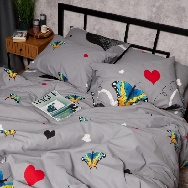 Фото - Комплект постільної білизни Moon&Star Бязь Gold Люкс Butterfly Love 175х210 нав. 4х70х70 (MS-820008864)