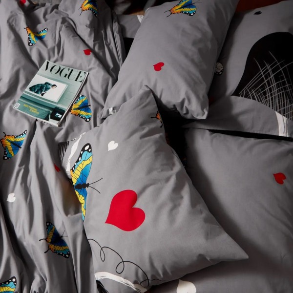 Фото - Комплект постільної білизни Moon&Star Бязь Gold Люкс Butterfly Love 143х210 см нав. 2х50х70 (MS-820008871)