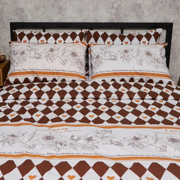 Фото - Комплект постільної білизни Moon&Star Бязь Gold Люкс Heart Patch King Size 220x240 нав. 4х50х70 (MS-820009383)