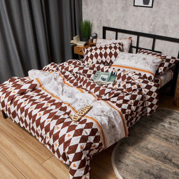 Фото - Комплект постільної білизни Moon&Star Бязь Gold Люкс Heart Patch King Size 220x240 нав. 2х70х70 (MS-820009382)