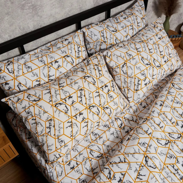 Фото - Комплект постільної білизни Moon&Star Бязь Gold Люкс Modern Marble King Size 220x240 нав. 4х70х70 (MS-820009454)