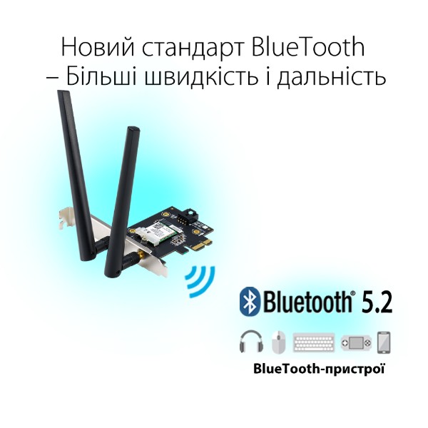 Фото - Адаптер мережі WiFi
 Asus PCE-AX1800