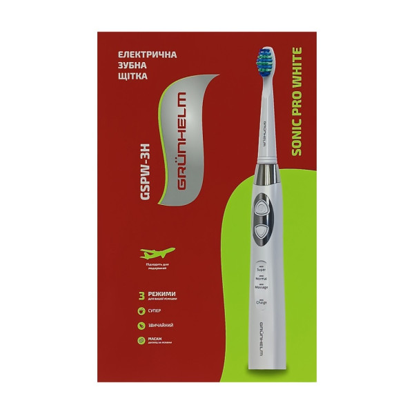 Фото - Зубна щітка електрична Grunhelm Sonic Pro GSPW-3H White