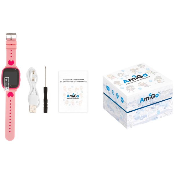 Фото - Детские часы AmiGo GO001 Swimming Camera+LED Pink