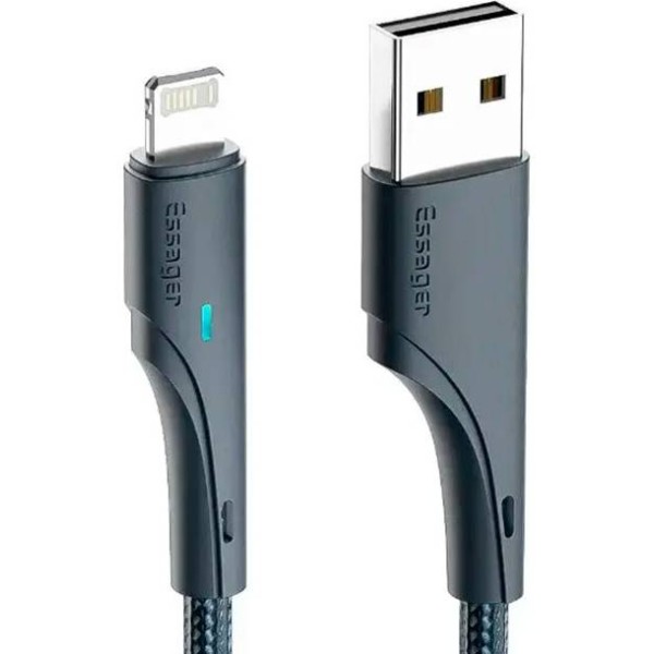 Фото - Кабель Essager Rousseau 3A Fast Charging USB Lightning 2.4A Cable 0.25m Black (EXCL-LSB01)