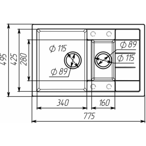 Фото - Мийка кухонна VALESO 7850W TOSKANA матовий Титан