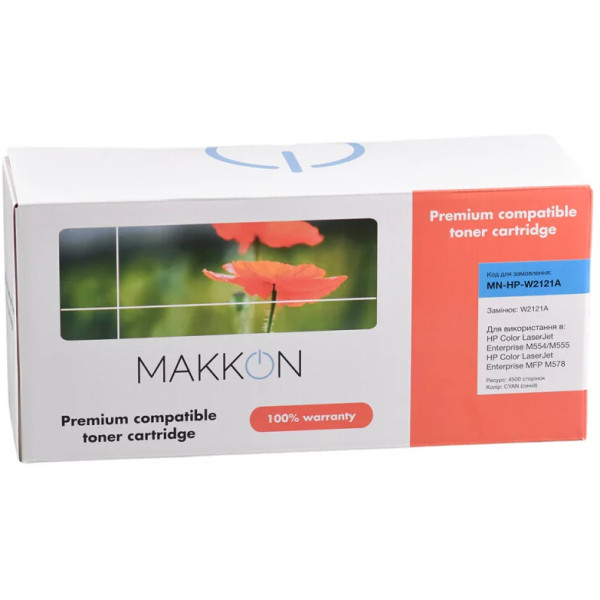 Фото - Картридж для лазерних принтерів/БФП Makkon HP W2121A (212A) для CLJ M554/M555/M578 cyan (MN-HP-W2121A)