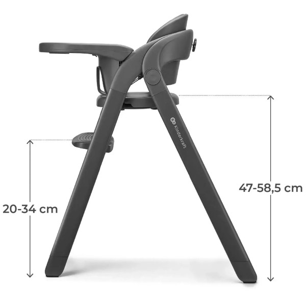 Фото - Стільчик для годування класичний Kinderkraft Tino Grey (KHTINO00GRY0000)