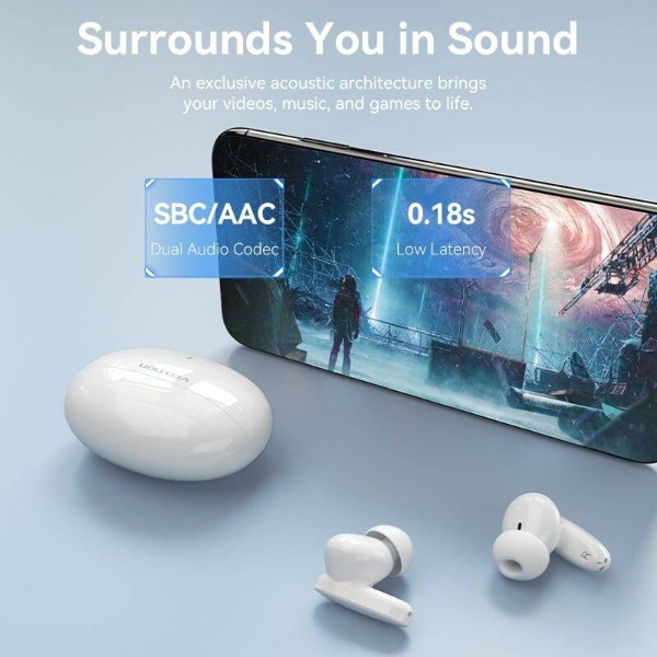 Фото - Навушники вкладиші бездротові TWS Vention Elf Earbuds E01 White (NBFW0)
