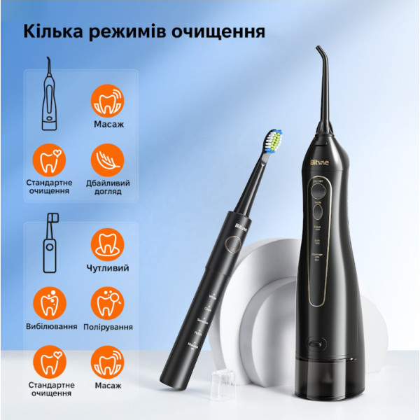 Фото - Ирригатор Bitvae F5020 Black + зубная щетка E11 Black