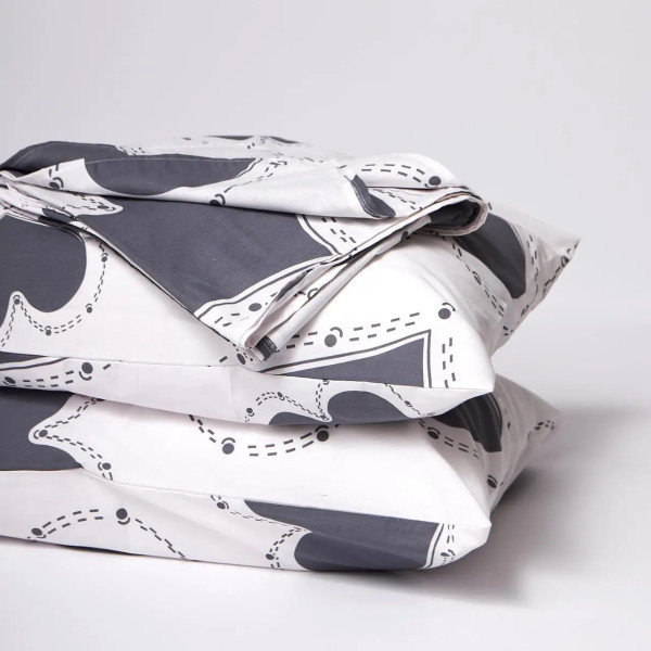 Фото - Комплект постільної білизни Moon&Star Бязь Gold Люкс Grey Love 160х220 +нав. 70х70 см 2 шт. (MS-890000320)