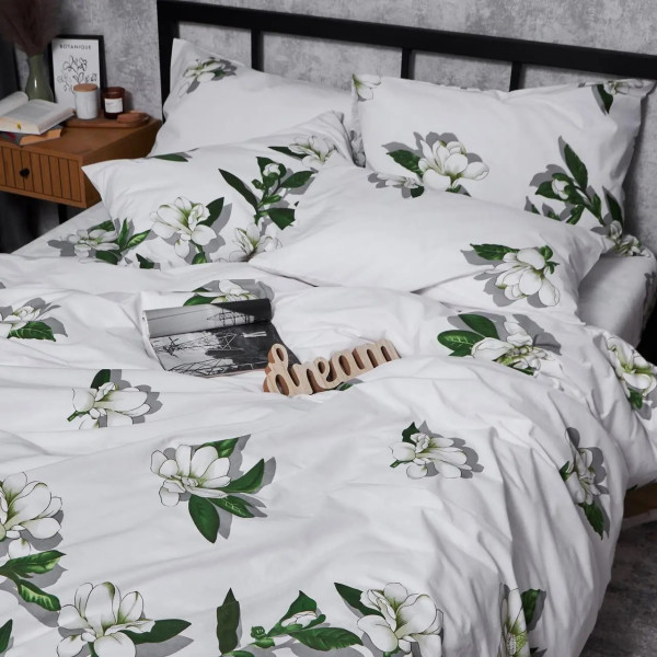Фото - Комплект постільної білизни Moon&Star Бязь Gold Люкс «Wisteria White» 160х220х2 нав. 4х70х70 (MS-820007489)