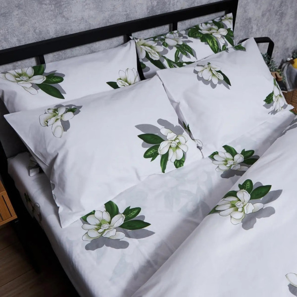 Фото - Комплект постільної білизни Moon&Star Бязь Gold Люкс «Wisteria White» 160х220х2 нав. 4х70х70 (MS-820007489)