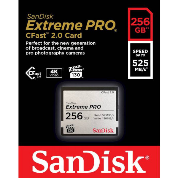 Фото - Карта пам'яті SanDisk Extreme PRO CFAST 2.0 256GB (SDCFSP-256G-G46D)