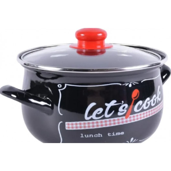 Фото - Кастрюля Gusto Lets Cook Black 18 см 3.1 л (GT-T-118-LCB)