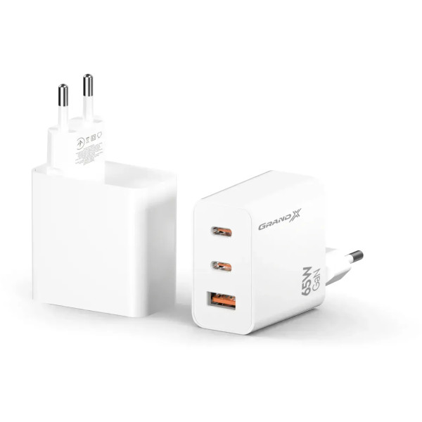 Фото - Сетевое зарядное устройство Grand-X CH-990W USB+2xTypeC 65W Fast Сharge PD3.0, QС4.0, AFC, SCP, FCP 1 (3000001627012)