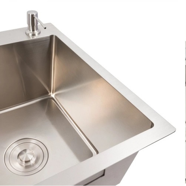 Фото - Мийка кухонна VALESO CM 78x48 Handmade на дві чаші (круглий сифон, 3.0/0.8)