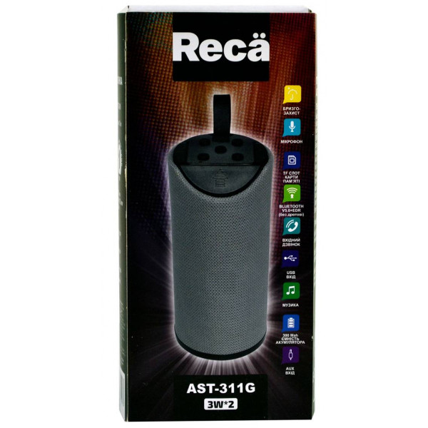 Фото - Портативна акустика Reca AST-311G Gray