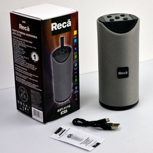 Фото - Портативна акустика Reca AST-311G Gray