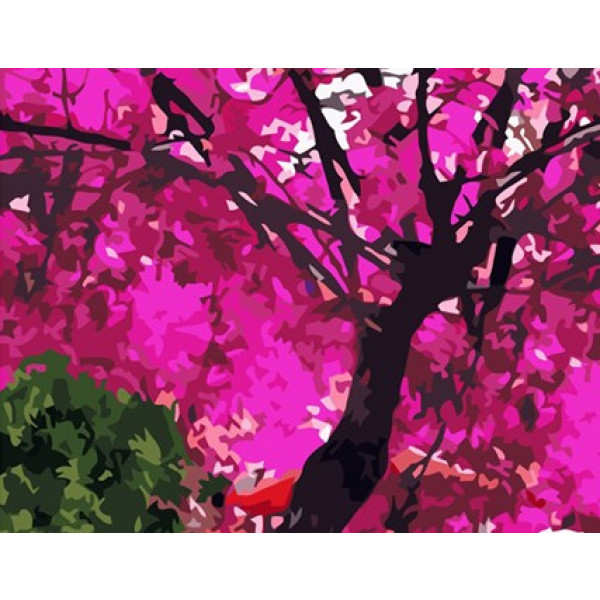 Фото - Картина по номерам Strateg "Розовый Volkswagen Beetle" 40х50 см (VA-1975)