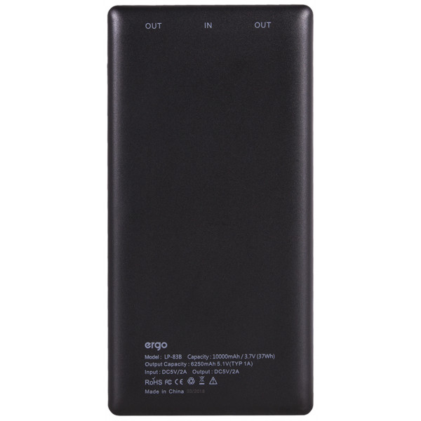 Фото - Батарея мобільна Ergo LP-83 10000 mAh Black (LP-83B)