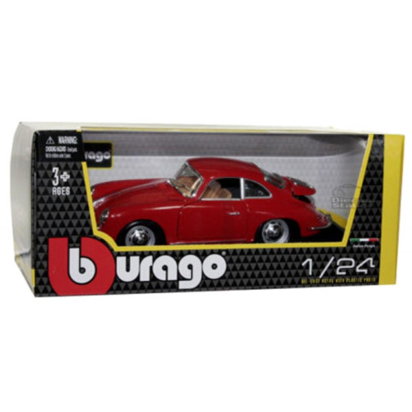Фото - Колекційна машинка 1:24 Bburago Porsche 356B (1961) (асорті слонова кістка, червоний, 1:24) (18-22079)