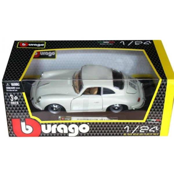 Фото - Колекційна машинка 1:24 Bburago Porsche 356B (1961) (асорті слонова кістка, червоний, 1:24) (18-22079)