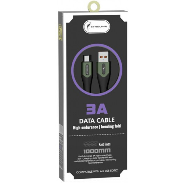 Фото - Кабель SkyDolphin S01V USB-microUSB 1m Dark Green (USB-000584)