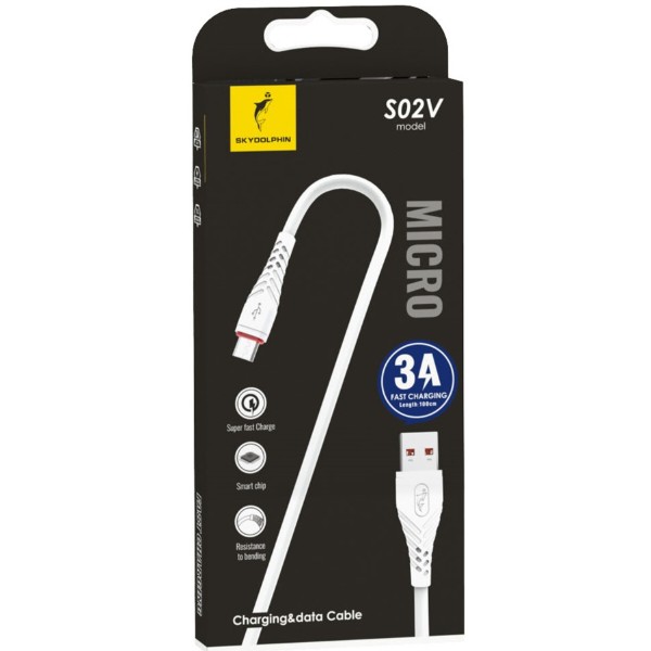 Фото - Кабель SkyDolphin S02V USB-microUSB 1m White (USB-000590)