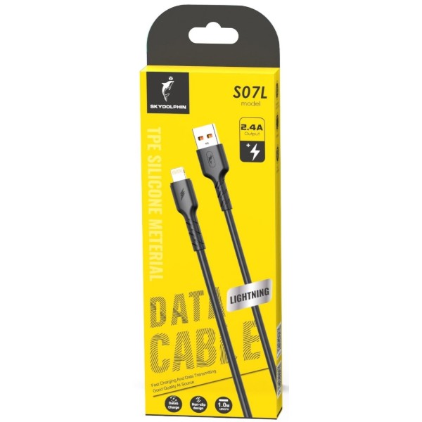Фото - Кабель SkyDolphin S07L TPE High Elastic Line USB-Lightning 1m Black (USB-000594)