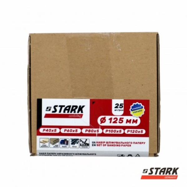 Фото - Круг шлифовальный Stark 125 мм 25 шт. P40 P60 P80 P100 P120 (125025010)