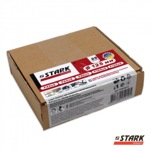 Фото - Круг шлифовальный Stark 125 мм 25 шт. P40 P60 P80 P100 P120 (125025010)