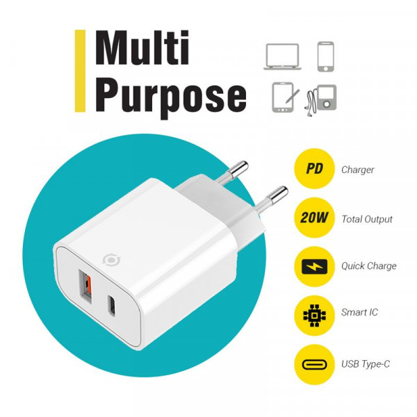 Фото - Мережевий зарядний пристрій Piko TC-PD202 White (1283126515132)