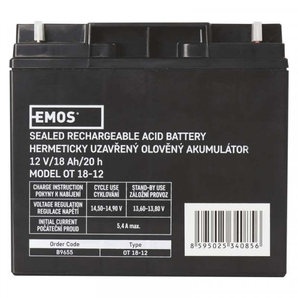 Фото - Аккумулятор для ДБЖ EMOS B9655, AGM, 12V, 18Ah, L1