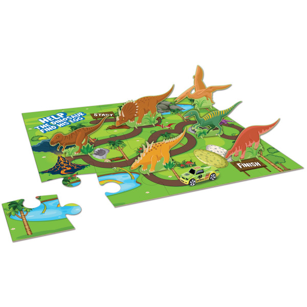 Фото - Пазлы (3-4 года) Maisto Dino Adventure 20 шт с машинкой и книгой (12679)