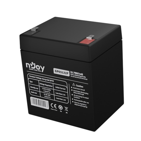 Фото - Аккумулятор для ИБП Njoy GP05122F 12V 5AH (BTVACEUOBTO2FCW01B) AGM