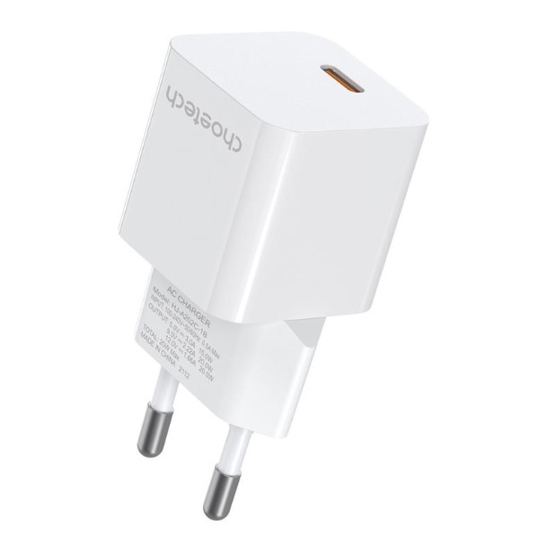 Фото - Мережевий зарядний пристрій Choetech USB-C GaN PD20W White (D5010-EU-WH)