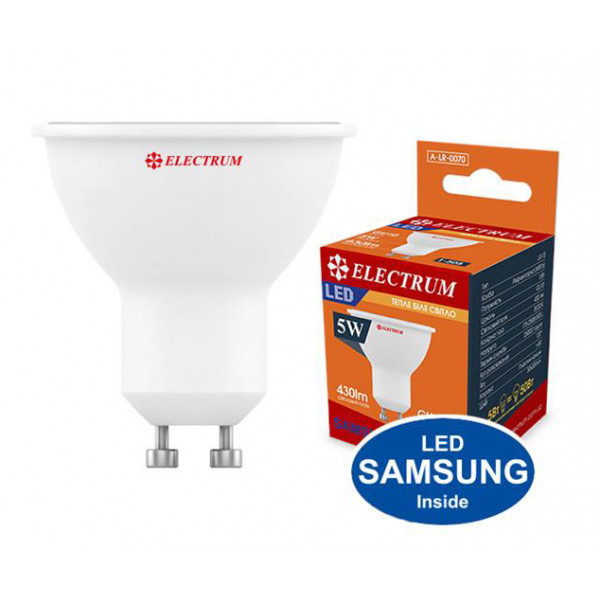 Фото - Лампочка світлодіодна Electrum MR-16 5W GU10 3000K A-LR-0070