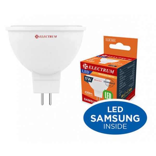 Фото - Лампочка светодиодная Electrum MR-16 5W GU5.3 3000K A-LR-1432