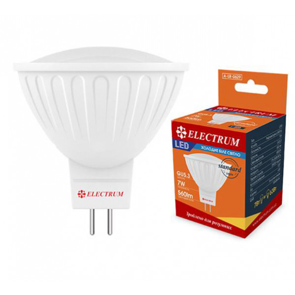 Фото - Лампочка світлодіодна Electrum MR-16 7W GU5.3 4000K A-LR-0629