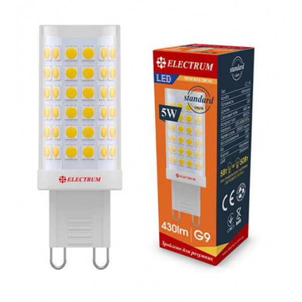 Фото - Лампочка светодиодная Electrum 5W G9 3000K A-LC-1897