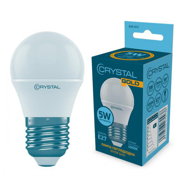 Фото - Лампочка светодиодная Crystal Gold 5W E27 4000K (G45-012)