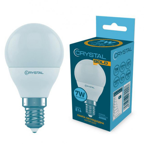 Фото - Лампочка світлодіодна Crystal Gold 7W E14 4000K (G45-023)