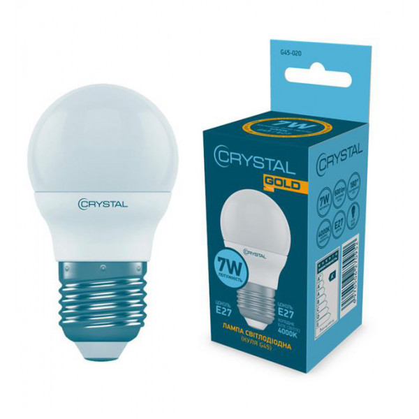 Фото - Лампочка світлодіодна Crystal Gold 7W E27 4000K (G45-020)